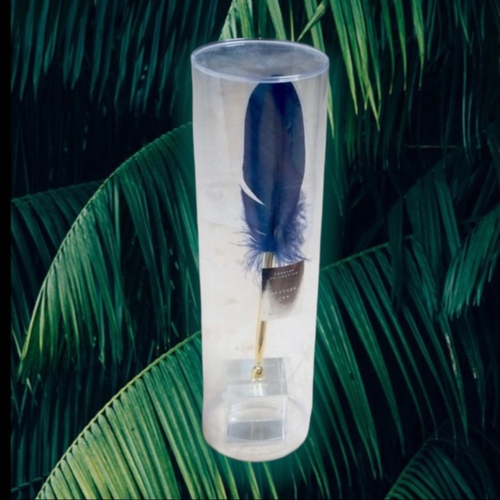 West Emory Feather Pen Gold + Blue - NWT Desktop